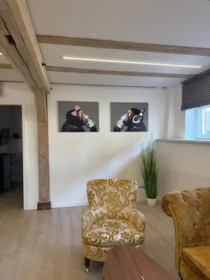 Ein Sitzbereich in der Unterkunft Alter Speicher