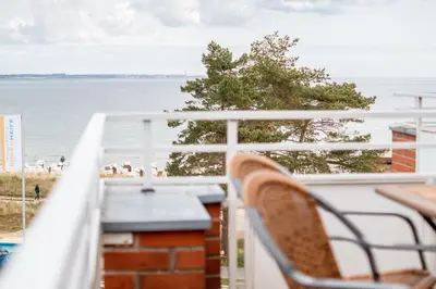Ein Balkon oder eine Terrasse in der Unterkunft STR 028 - Strandburg
