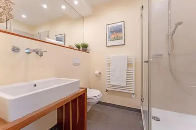 Ein Badezimmer in der Unterkunft An der Waldkapelle 26 Weitblick