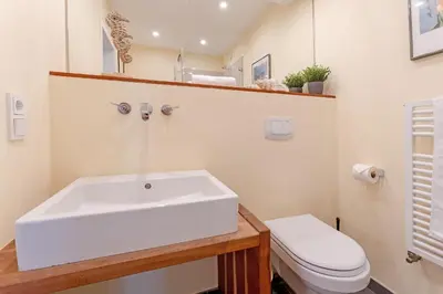 Ein Badezimmer in der Unterkunft An der Waldkapelle 26 Weitblick