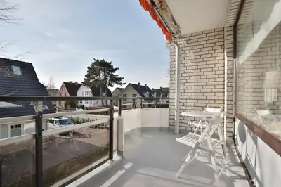 Ein Balkon oder eine Terrasse in der Unterkunft Haus Kastanienallee 3 Appartement 5