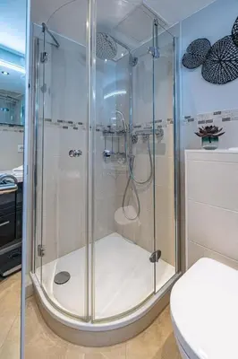 Ein Badezimmer in der Unterkunft Premium Ferienwohnung mit Meerblick