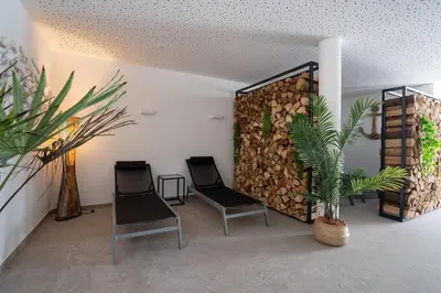 Ein Sitzbereich in der Unterkunft Ostseecamp Casa de la Playa