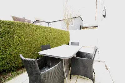 Ein Sitzbereich in der Unterkunft Villa Wilhelma Apartment A1 EG