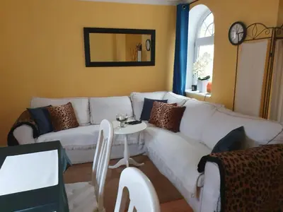 Ein Sitzbereich in der Unterkunft Haus Nadine