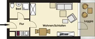 Grundriss der Unterkunft Meer & Strand - Haus Meeresstrand Ferienwohnung 103