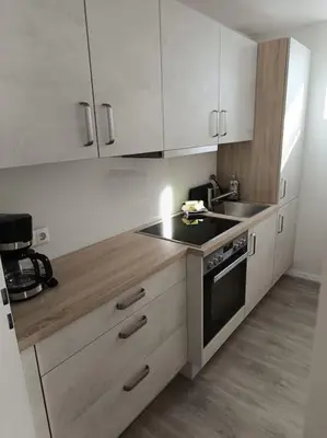Küche/Küchenzeile in der Unterkunft Strandnahe Ferienwohnung