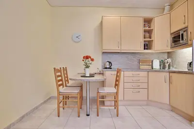 Küche/Küchenzeile in der Unterkunft Die Insel Appartement 19
