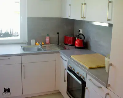 Küche/Küchenzeile in der Unterkunft Ferienwohnung Marly