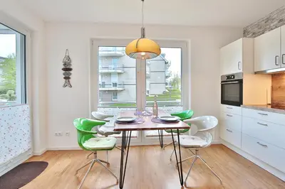 Küche/Küchenzeile in der Unterkunft Strandglück Haus C Strandglück Appartement 10C