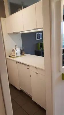 Küche/Küchenzeile in der Unterkunft Ferienwohnung mit Weitblick & Strandlage