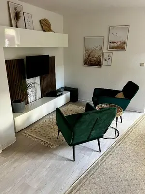 Ein Sitzbereich in der Unterkunft Lerchenhaus