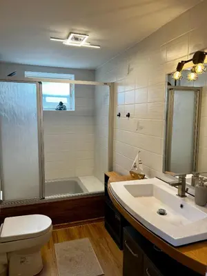Ein Badezimmer in der Unterkunft Lerchenhaus