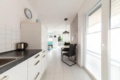 Küche/Küchenzeile in der Unterkunft Ferienwohnung Moderne Brise Scharbeutz