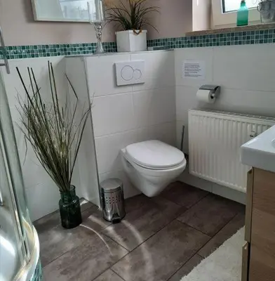 Ein Badezimmer in der Unterkunft Achtern Huus 6 7