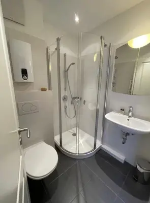 Ein Badezimmer in der Unterkunft Ferienwohnung Strandburg - zentral und direkt am Strand