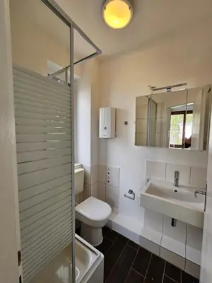 Ein Badezimmer in der Unterkunft Ferienwohnung Raphael Timmendorfer Strand Gorch-Fock-Straße