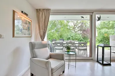 Ein Sitzbereich in der Unterkunft Ferienbungalow an der Göschbeek Ferienbungalow Meeresbrise