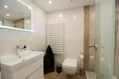 Ein Badezimmer in der Unterkunft Strandkoje No 6