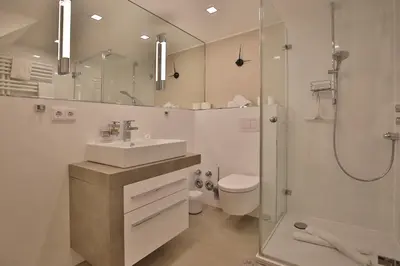 Ein Badezimmer in der Unterkunft Residenz am Kurpark Appartement 2