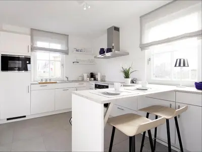 Küche/Küchenzeile in der Unterkunft Kranich Ferienhaus
