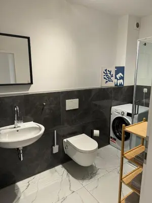 Ein Badezimmer in der Unterkunft Hansehaus Lübeck - Altstadtblick