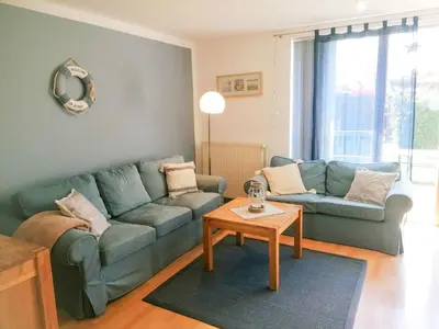 Ein Sitzbereich in der Unterkunft Haus Aalweg Haffkrug