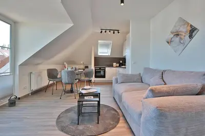 Ein Sitzbereich in der Unterkunft Haus Augustushof
