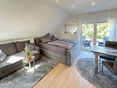 Ein Bett oder Betten in einem Zimmer der Unterkunft Haus im Breitenkamp Little Suite Dream Haffkrug Appartement 6