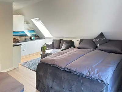 Küche/Küchenzeile in der Unterkunft Haus im Breitenkamp Little Suite Dream Haffkrug Appartement 6