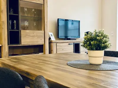TV/Unterhaltungsangebot in der Unterkunft Kleine Auszeit -- inklusive Parkplatz & WiFi, Geschirrspüler, Waschmaschine & Terrasse mit Strandkorb -- Perfekt für Urlaub & Business
