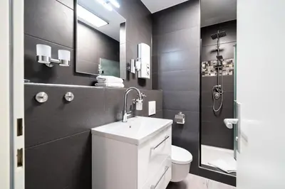 Ein Badezimmer in der Unterkunft Ferienwohnung Klein & Fein