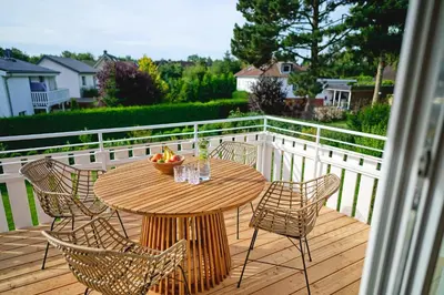 Ein Balkon oder eine Terrasse in der Unterkunft Lykke Hus - Wohnung Fridas Ausblick OG