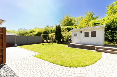 Ein Garten an der Unterkunft Ferienwohnung Neptuns Garden Haffkrug