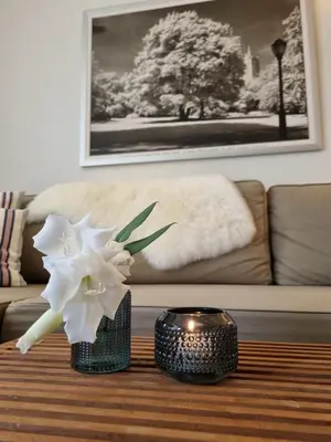 Ein Sitzbereich in der Unterkunft Strandapartment May