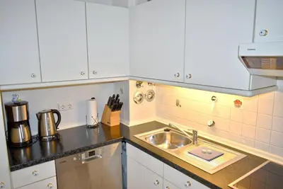 Küche/Küchenzeile in der Unterkunft Ostseeallee 35 Ferienwohnung OstseeSchätzchen