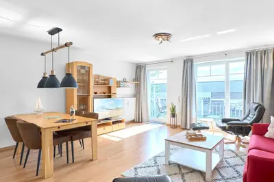 Ein Sitzbereich in der Unterkunft Residenz Johannsens Ap B12