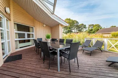 Ein Balkon oder eine Terrasse in der Unterkunft Strandblick - Dorf 1 Ferienhaus 25