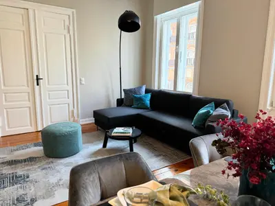 Ein Sitzbereich in der Unterkunft FeWo Königin der Hanse - im Herzen der Altstadt, 3 Zimmer, Wifi