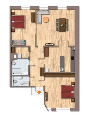 Grundriss der Unterkunft FeWo Königin der Hanse - im Herzen der Altstadt, 3 Zimmer, Wifi