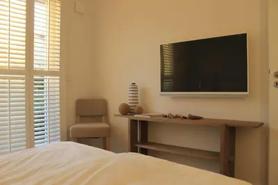TV/Unterhaltungsangebot in der Unterkunft Ferienwohnung Alter Sandweg inklusive Strandkorb