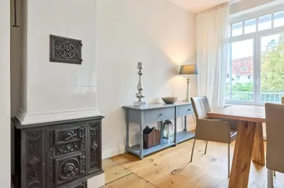 Ein Sitzbereich in der Unterkunft Villa Daheim Travemünde
