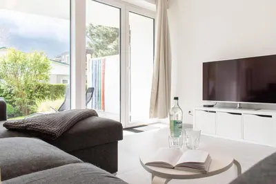 TV/Unterhaltungsangebot in der Unterkunft Ferienwohnung Wellenbrecher Niendorf