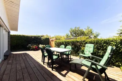 Ein Balkon oder eine Terrasse in der Unterkunft Ferienhaus Haffwiese - Haffkrug