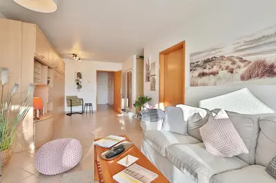 Ein Sitzbereich in der Unterkunft Haus Seesand Appartement 5