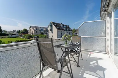 Ein Balkon oder eine Terrasse in der Unterkunft Alte Bergstraße 11 Bude 7