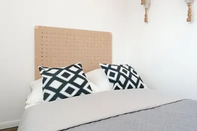 Ein Bett oder Betten in einem Zimmer der Unterkunft Alte Bergstraße 11 Bude 7