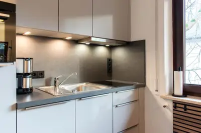 Küche/Küchenzeile in der Unterkunft Ferienwohnung Montreux No 7 Timmendorfer Strand