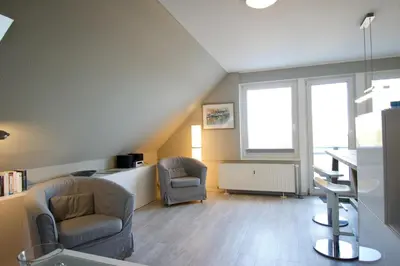 Ein Sitzbereich in der Unterkunft Ferienwohnung Hideaway