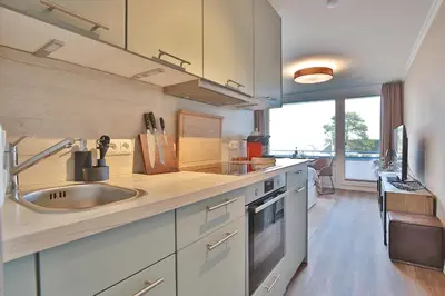 Küche/Küchenzeile in der Unterkunft Seetempel Appartement 26 